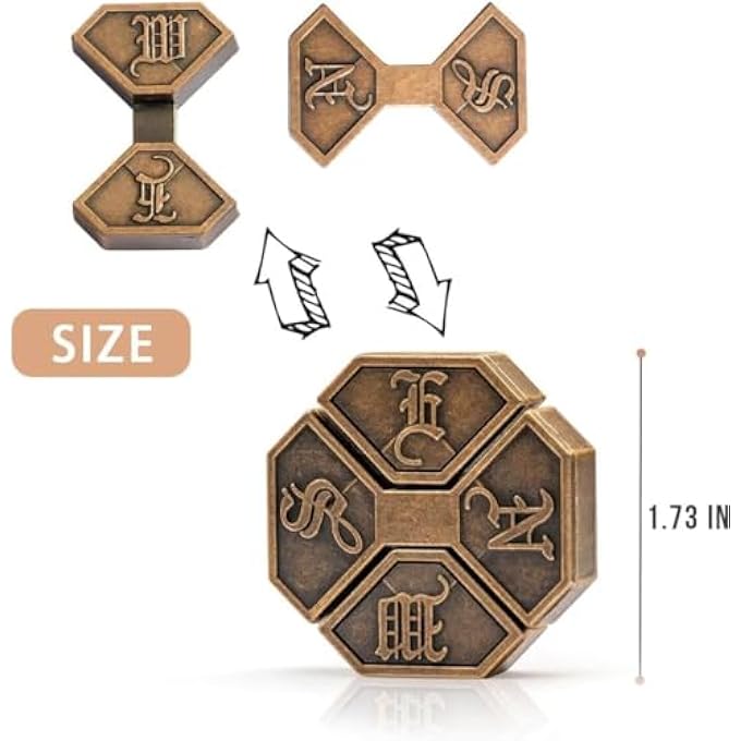 FUN METAL BRAIN TEASER PUZZLE GAMES, ADULTS MIND TRAVEL 3D TOYS, TEENS IQ INSIGHT CHALLENGE, PORTABLE LOGIC EDUCATIONAL GIFT, MIND-STIMULATING PUZZLES, DURABLE METAL CONSTRUCTION (4 PCS) - Image 4